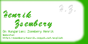 henrik zsembery business card